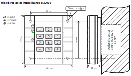 Zamek szyfrowy SL2000B - Elektroniczne zamki szyfrowe